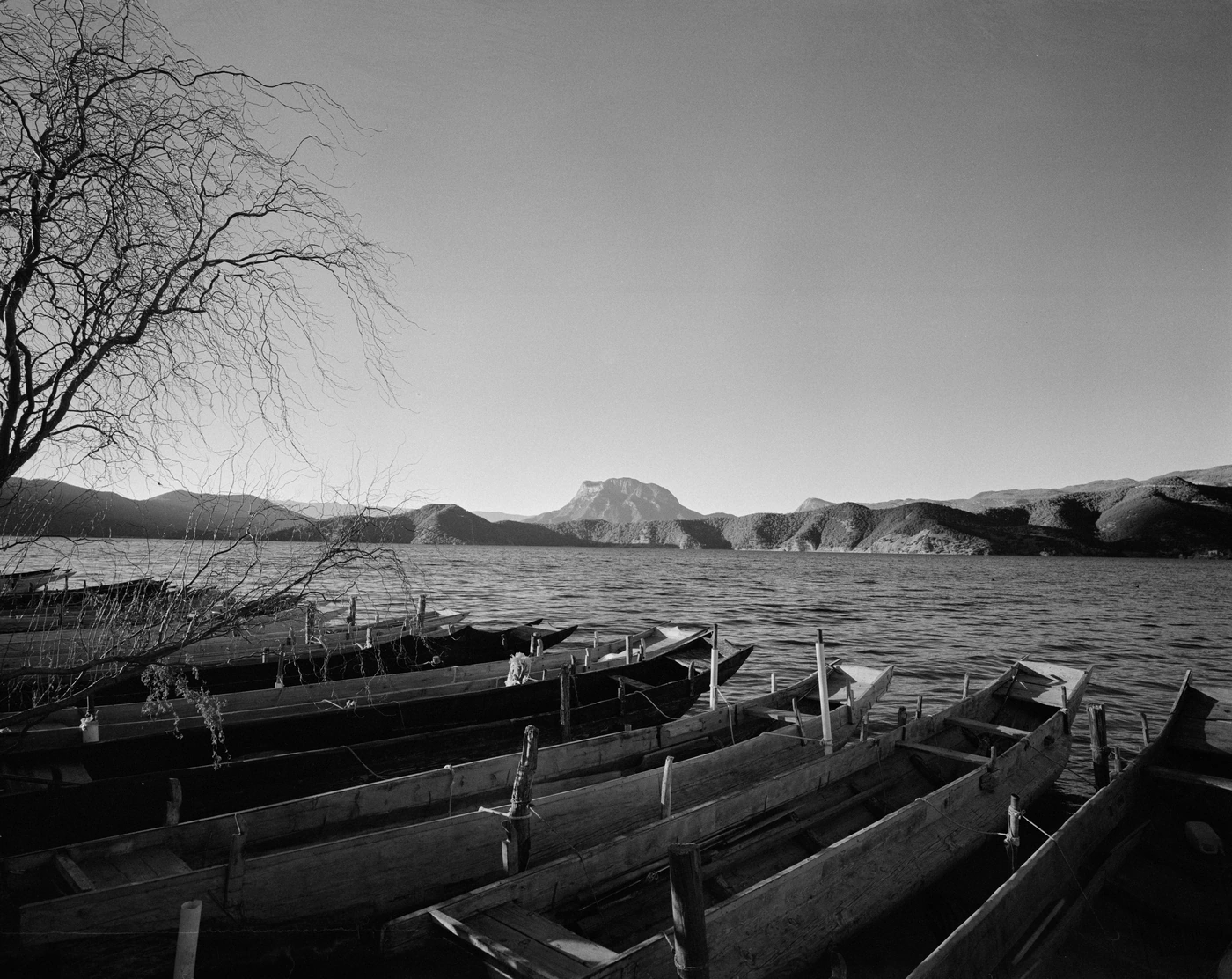 FANG photograph 130: 泸沽湖木舟 / Wooden Boats, Lugu Lake